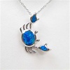 Silver Pendant w/ Inlay Created Opal (Crab)