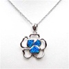 Silver Pendant with Inlay Created Opal