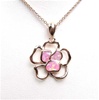 Silver Pendant (Rose Gold Plated) with Inlay Created Opal