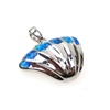 Silver Pendant w/ Inlay Created Opal (Shell)