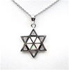 Silver Pendant with Inlay Created White Opal (Jewish Star)