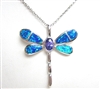 Pendant with Created Opal and Tanzanite CZ