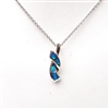 Silver Pendant with Inlay Created Opal