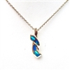 Silver Pendant (Gold Plated) with Inlay Created Opal