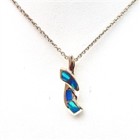 Silver Pendant (Gold Plated) with Inlay Created Opal