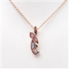 Silver Pendant (Rose Gold Plated) with Inlay Created Opal