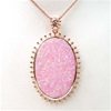 Silver Pendant (Rose Gold Plated) with Inlay Created Opal