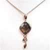 Silver Pendant (Rose Gold Plated) with Facetted Smoky Quartz