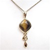 Silver Pendant (Gold Plated) with Tiger Eye