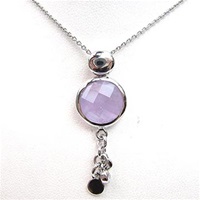 Silver Pendant with Facetted Amethyst