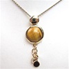 Silver Pendant (Gold Plated) with Tiger Eye