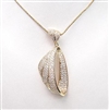 Silver Pendant (Gold Plated) with White CZ