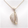 Silver Pendant (Gold Plated) with White CZ