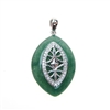 Silver Pendant with White CZ and Dark Aventurine