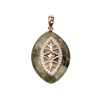 Silver Pendant (Gold Plated) with White CZ and Labradourite