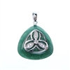 Silver Pendant with White CZ and Dark Aventurine