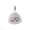 Silver Pendant with White CZ and White Agate