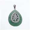 Silver Pendant with White CZ and Dark Aventurine