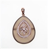 Silver Pendant (Rose Gold Plated) with White and Grey Agate