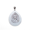 Silver Pendant with White CZ and White Agate