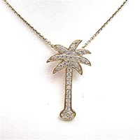 Silver Pendant (Gold Plated) with White CZ