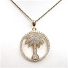 Silver Pendant (Gold Plated) with White CZ