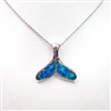 Silver Pendant with Inlay Created Opal