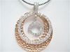 Silver Pendant (Rhodium & Rose Gold Plated) W/ White CZ
