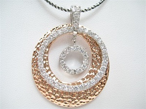 Silver Pendant (Rhodium & Rose Gold Plated) W/ White CZ