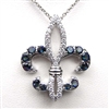 Sterling Silver Pendant with Bluish Mystic Quartz and White CZ