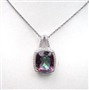 Sterling Silver Pendant with Rainbow Mystic Quartz and White CZ