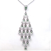 Silver Pendant with White & Emerald Green CZ