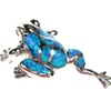 Silver Brooch (Rhodium Plated) w/ Inlay Created Opal