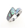 Silver Ring w/ Inlay Created Opal