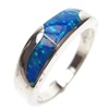 Silver Ring w/ Inlay Created Opal