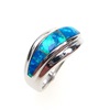 Silver Ring w/ Inlay Created Opal