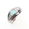 Silver Ring w/ Inlay Created Opal