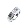 Silver Ring with Inlay Created Opal