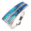 Silver Ring with Inlay Created Opal