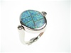 Silver Ring w/ Inlay Created Opal