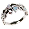 Silver Ring (Rhodium Plated) w/ Inlay Created Opal