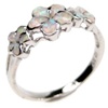 Silver Ring (Rhodium Plated) w/ Inlay Created Opal