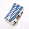 Silver Ring w/ Inlay Created Opal
