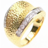 Silver Ring (Gold Plated) w/ White CZ