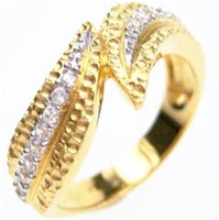 Silver Ring (Gold Plated) w/ White CZ