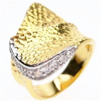 Silver Ring (Gold Plated) w/ White CZ