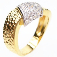 Silver Ring (Gold Plated) w/ White CZ