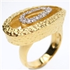 Silver Ring (Gold Plated) w/ White CZ