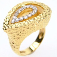 Silver Ring (Gold Plated) w/ White CZ