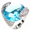 Silver Ring with Blue Topaz Crystal